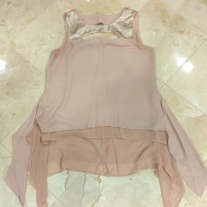 BCBGMAXAZRIA cream sequins top Size S